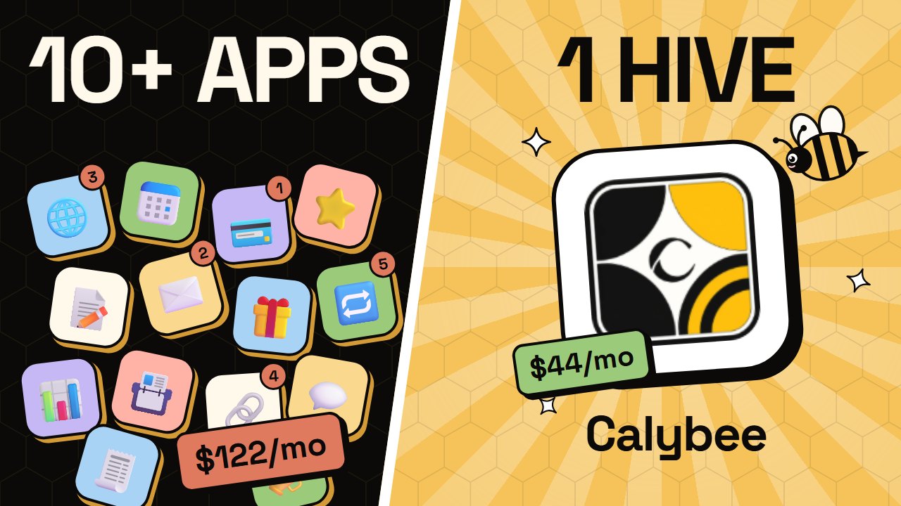Ten apps on one side, one Calybee hive on the other